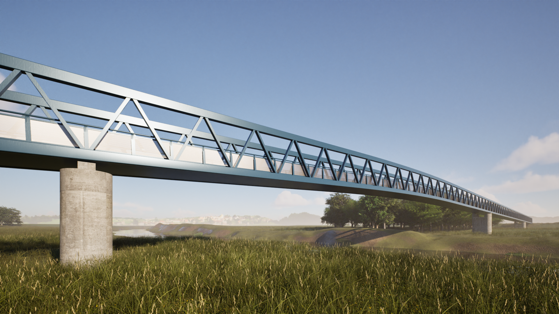 Pedestrian and cycle bridge near Groß Rosenburg