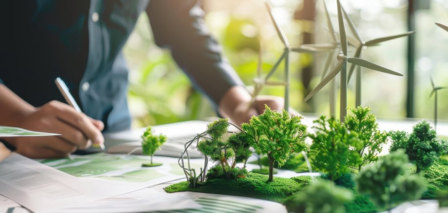 Person working on a sustainable, ecological project