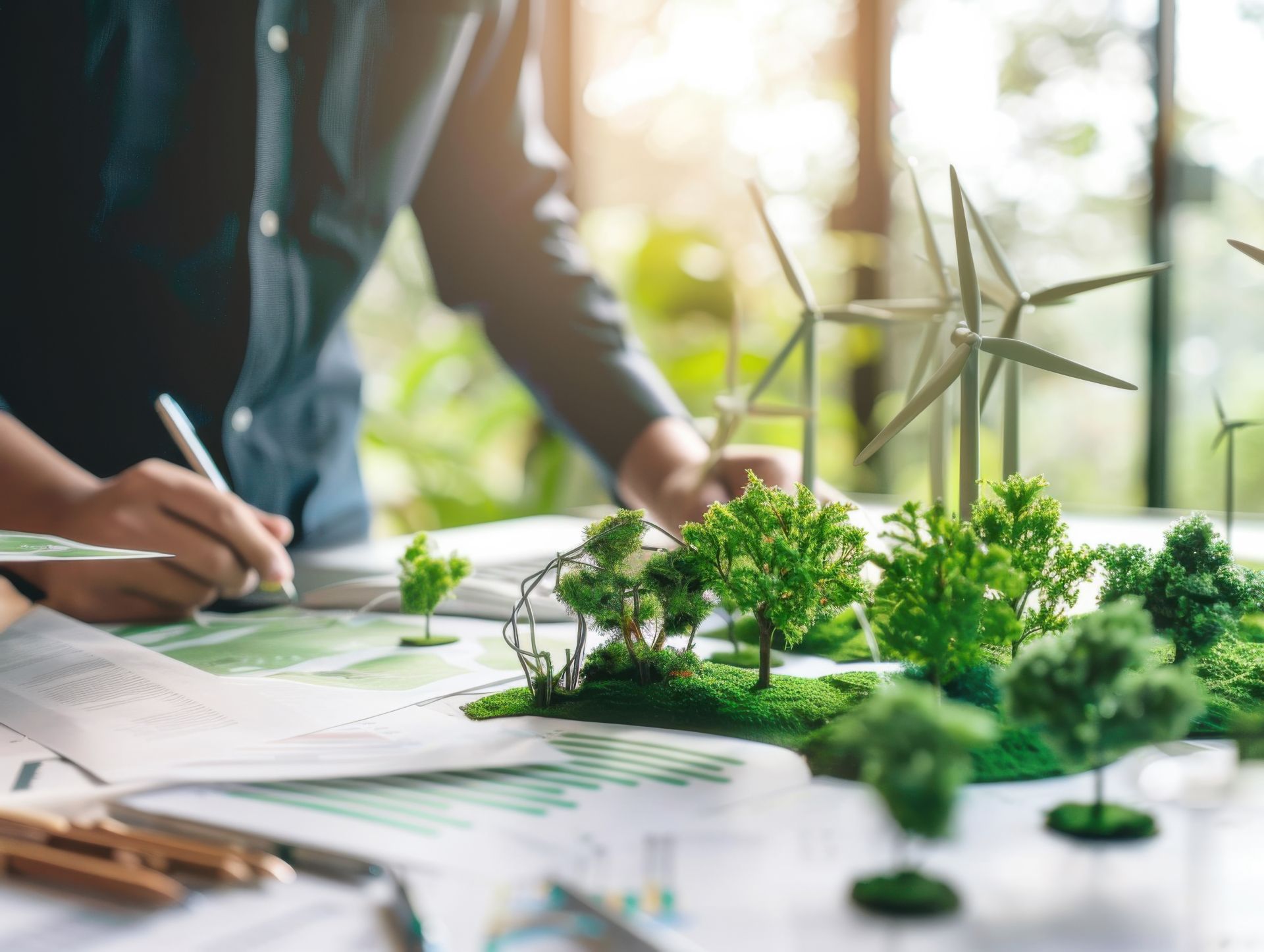 Person working on a sustainable, ecological project