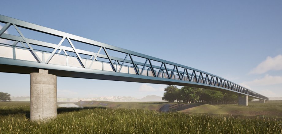 Puente peatonal y ciclista cerca de Groß Rosenburg