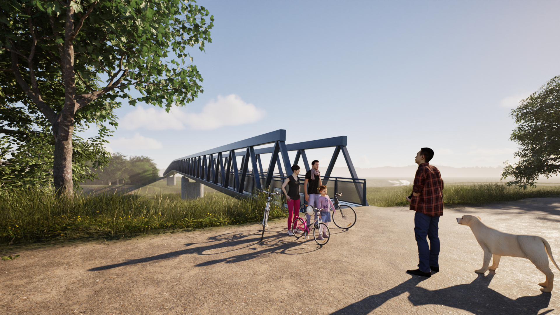 Se acerca el inicio de las obras del puente para ciclistas tras la adjudicación del contrato La imagen muestra el puente para ciclistas cerca de Groß Rosenburg tras su finalización