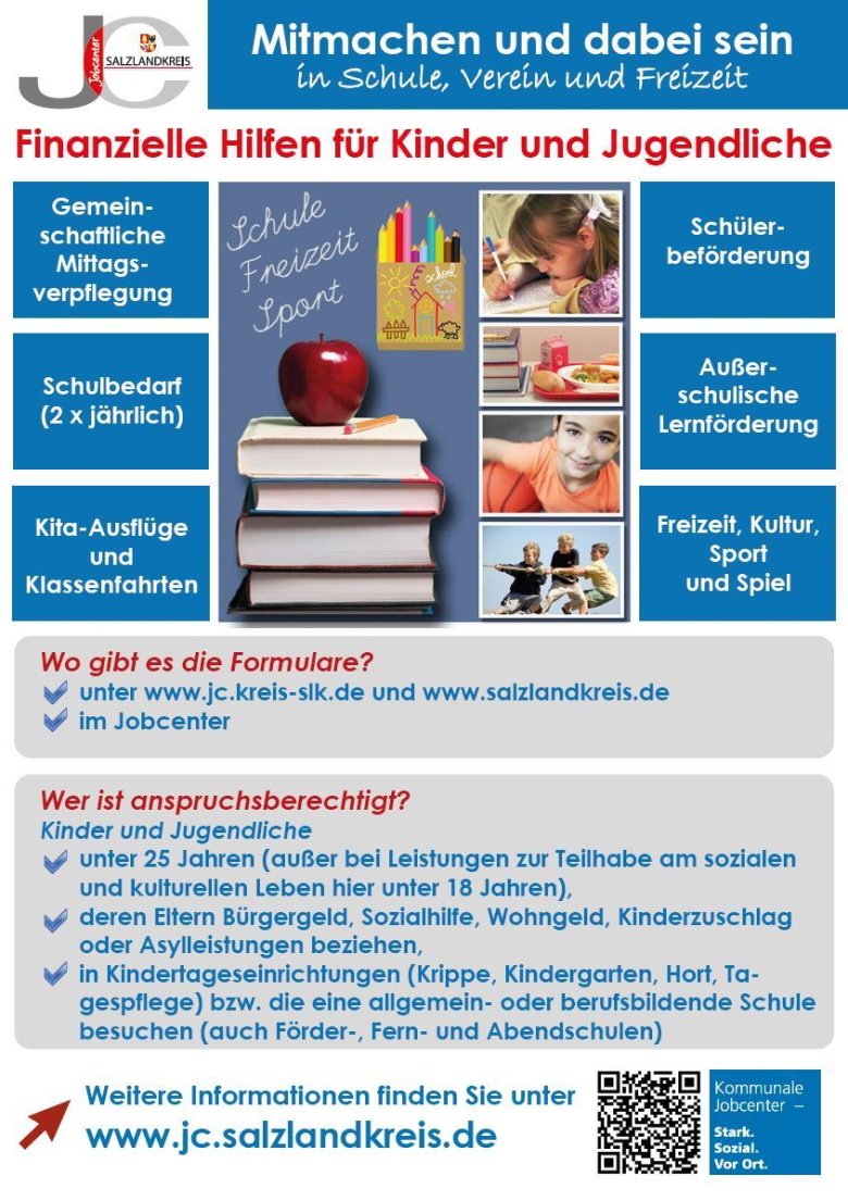 Leistungen aus dem Bildungs- und Teilhabepaket und Anspruchsvoraussetzungen