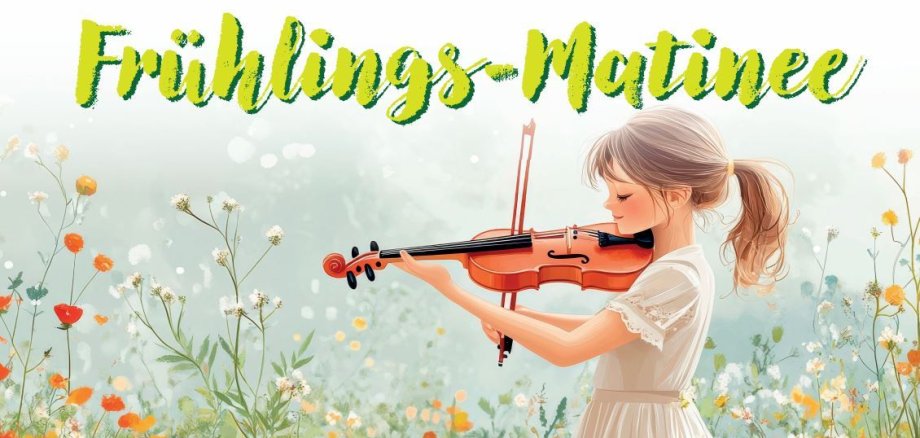 Affiche de l'école de musique du district de Salzlandkreis pour l'événement Matinée de printemps du 18 avril 2026