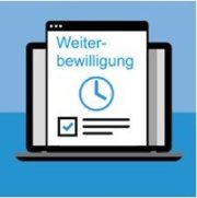 Weiterbewilligung Symbol Weiterbewilligung auf einem PC-Bildschirm.